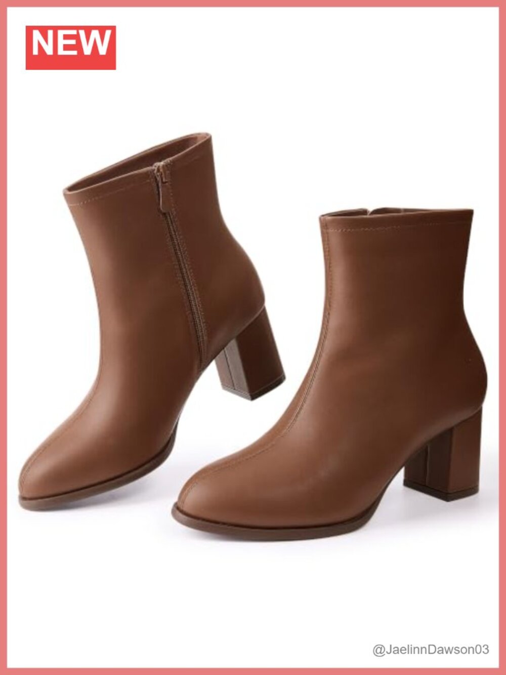 Pointed Toe Chunky Block Low Heel Ankle Booties Side Zip Comfort